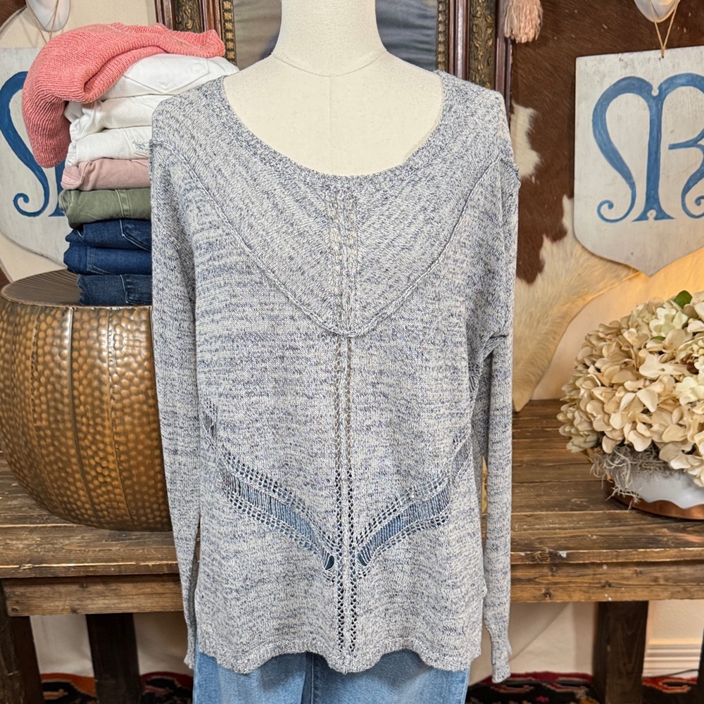 Rebecca Taylor Navy Marled Knit Sweater
